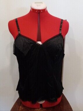 Vanity Fair Black Lace Slip Camisole 40/46